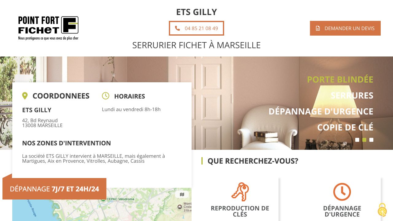 Capture du site de Établissements Gilly