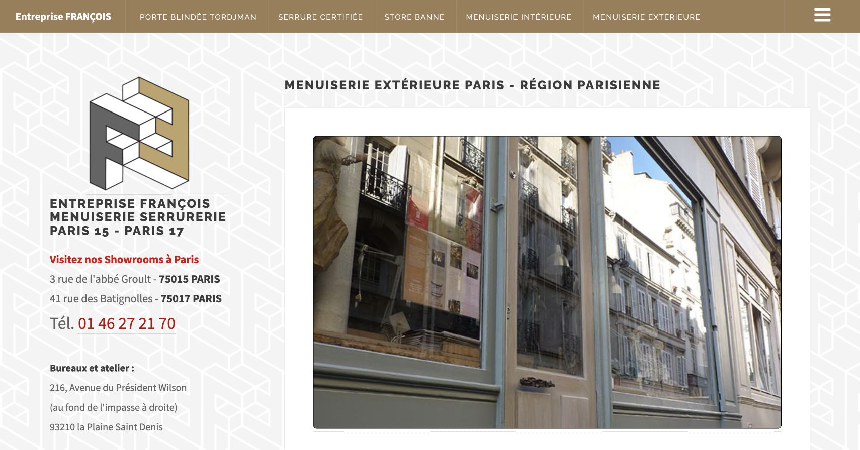 Capture du site de Entreprise François