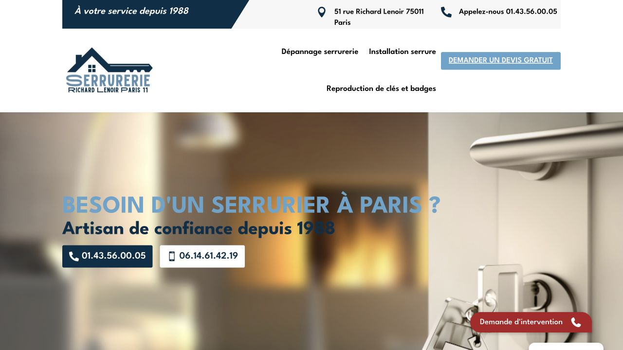 Capture du site de Serrurerie Richard Lenoir