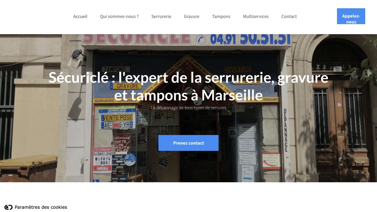 Capture du site de Sécuriclé