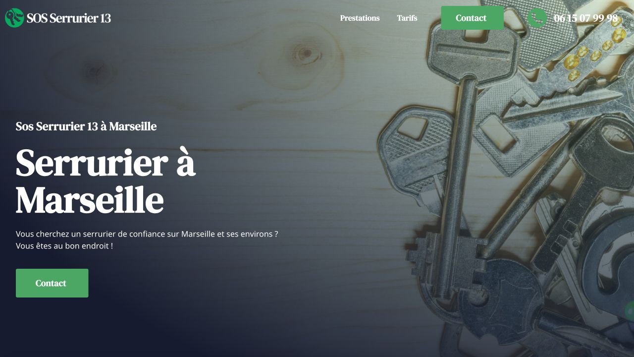 Capture du site de SOS Serrurier 13 Marseille