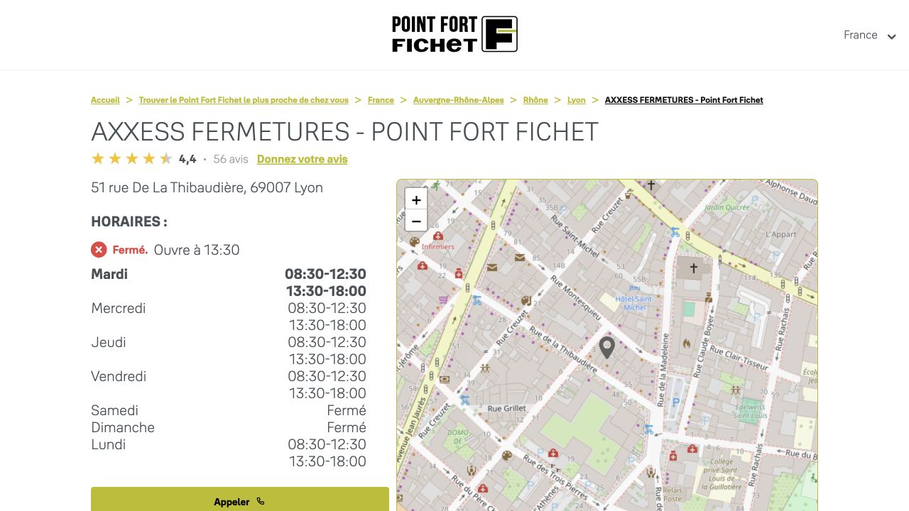 Capture du site de Axxess Fermetures
