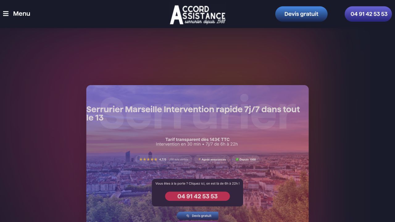 Capture du site de Accord Assistance 13