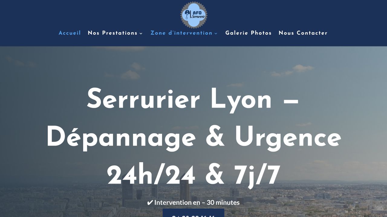 Capture du site de AFO Serrurerie